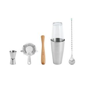 Houdini -  5pc Bar Tool Set (Shaker Jigger Strainer M Silver
